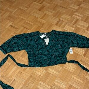 Joie Green Leaf Print Women's Top
